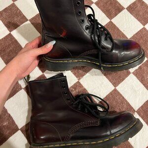 SZ 8 -Original Dr. Martens Vintage Y2K 90s Burgundy Grunge Boots Made in England